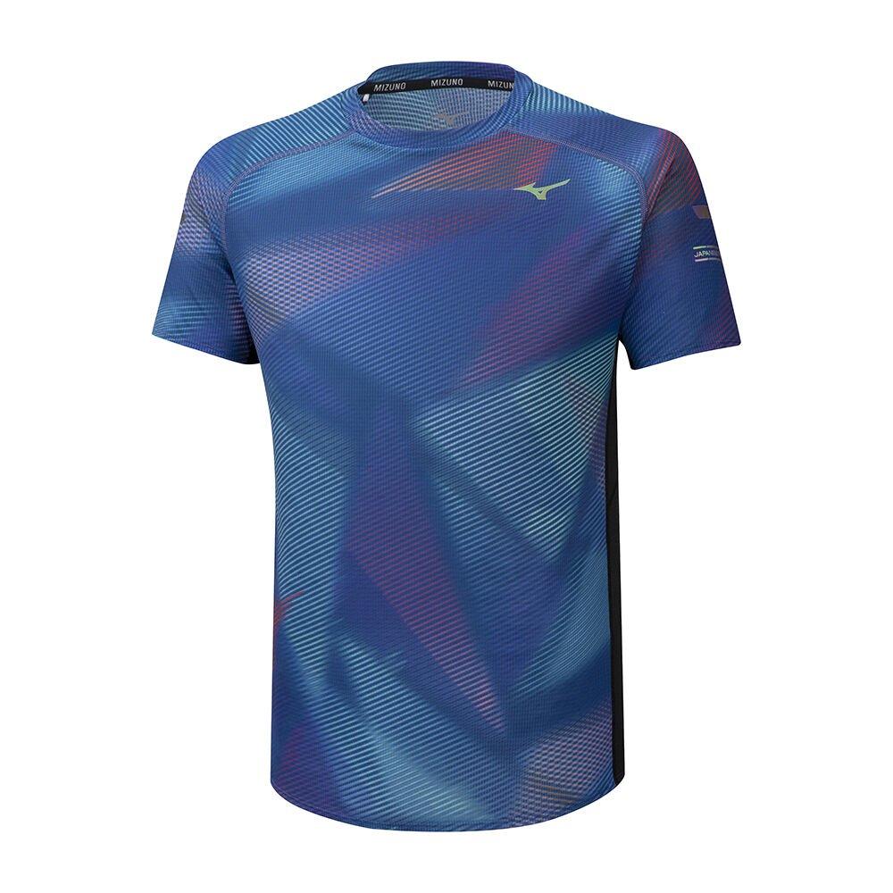 Mizuno Men's Running T-Shirts Aero Graphic Blue - QSIVDTA-24